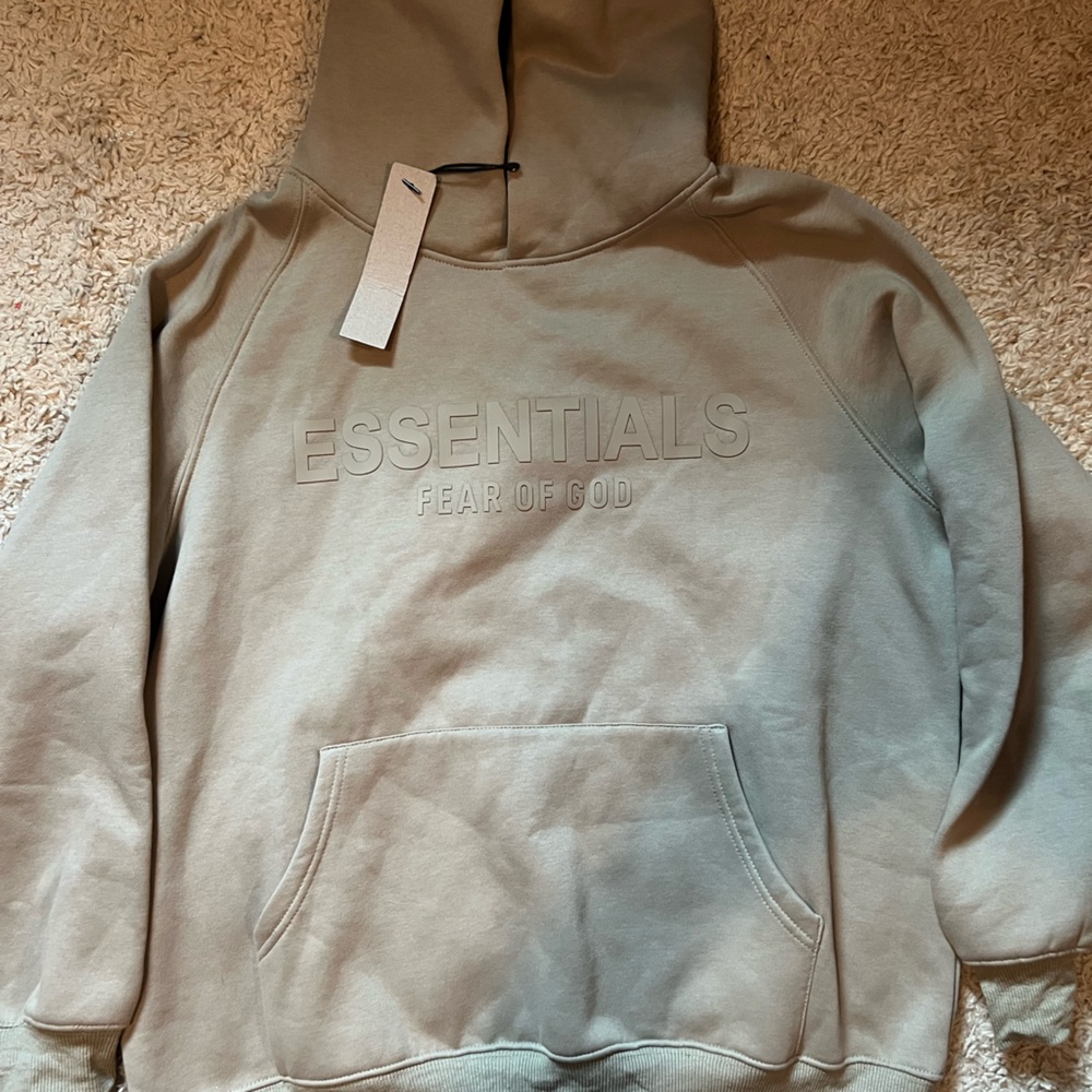 Fear of God Essentials Hoodie in Olive Green